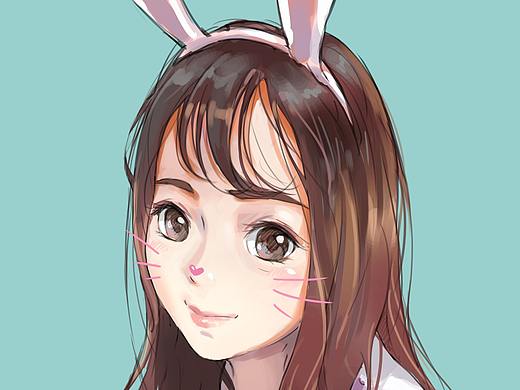 兔耳小姐姐（個人主頁-ZMzI5NTQyNDQ=） - 藝術(shù)插畫 - 站酷設(shè)計師Duo_e原創(chuàng)素材 - 站酷ZCOOL