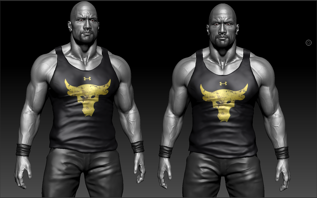 角色建模练习作品——强森！