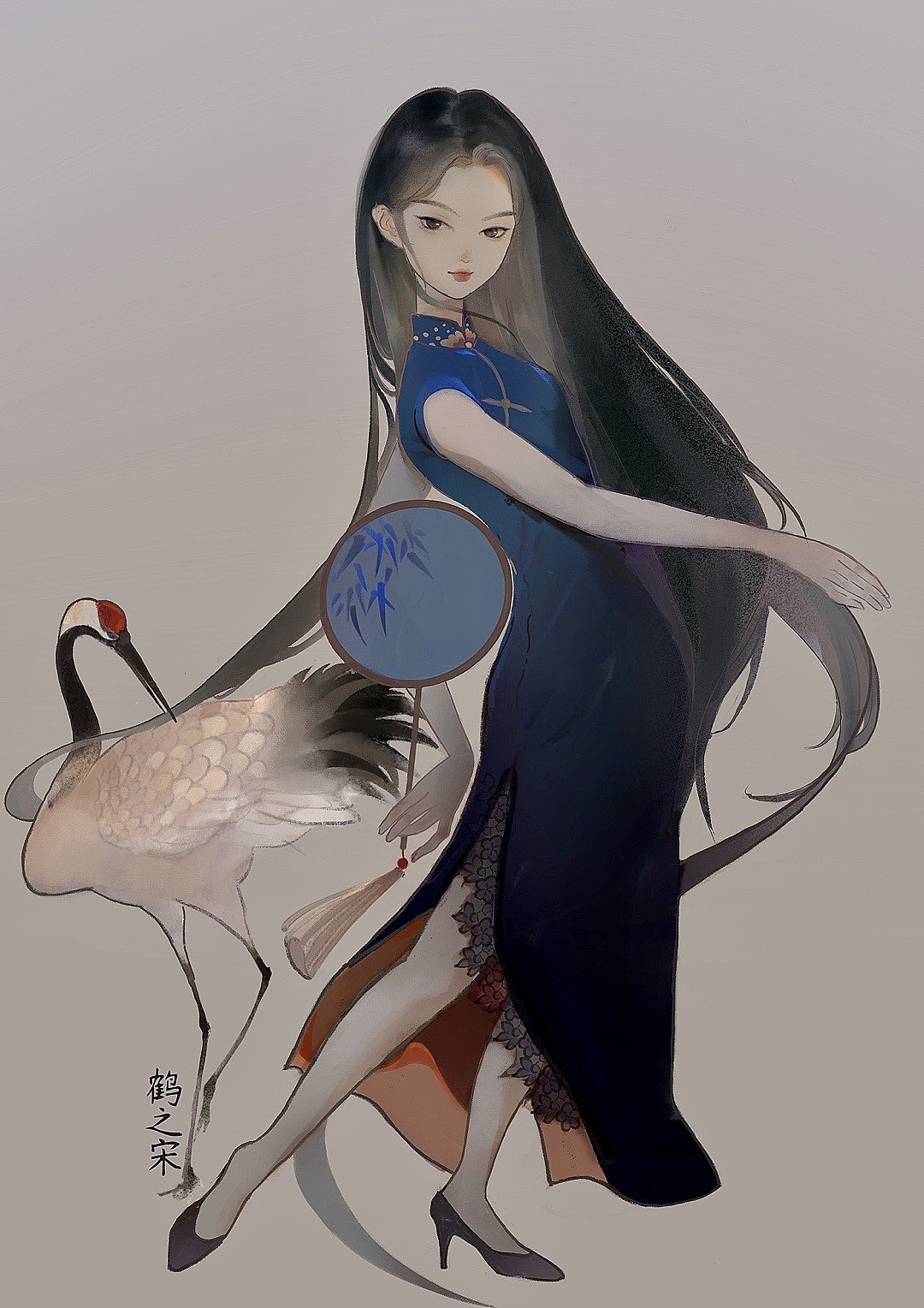 清如瘦竹闲如鹤（图ZMzA2ODU3NDQ4） - 艺术插画 - 站酷设计师鹤之宋原创素材 - 站酷ZCOOL