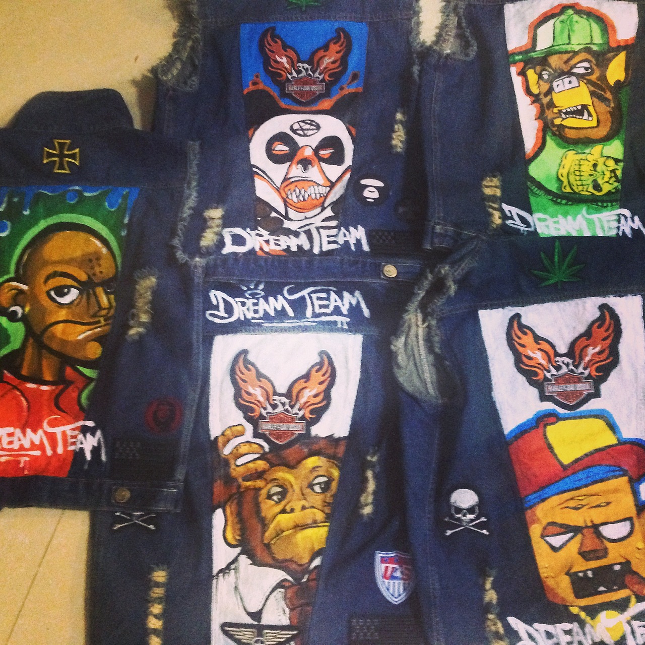 死飞圣经团队新队服,涂鸦牛仔夹克 graffiti jacket