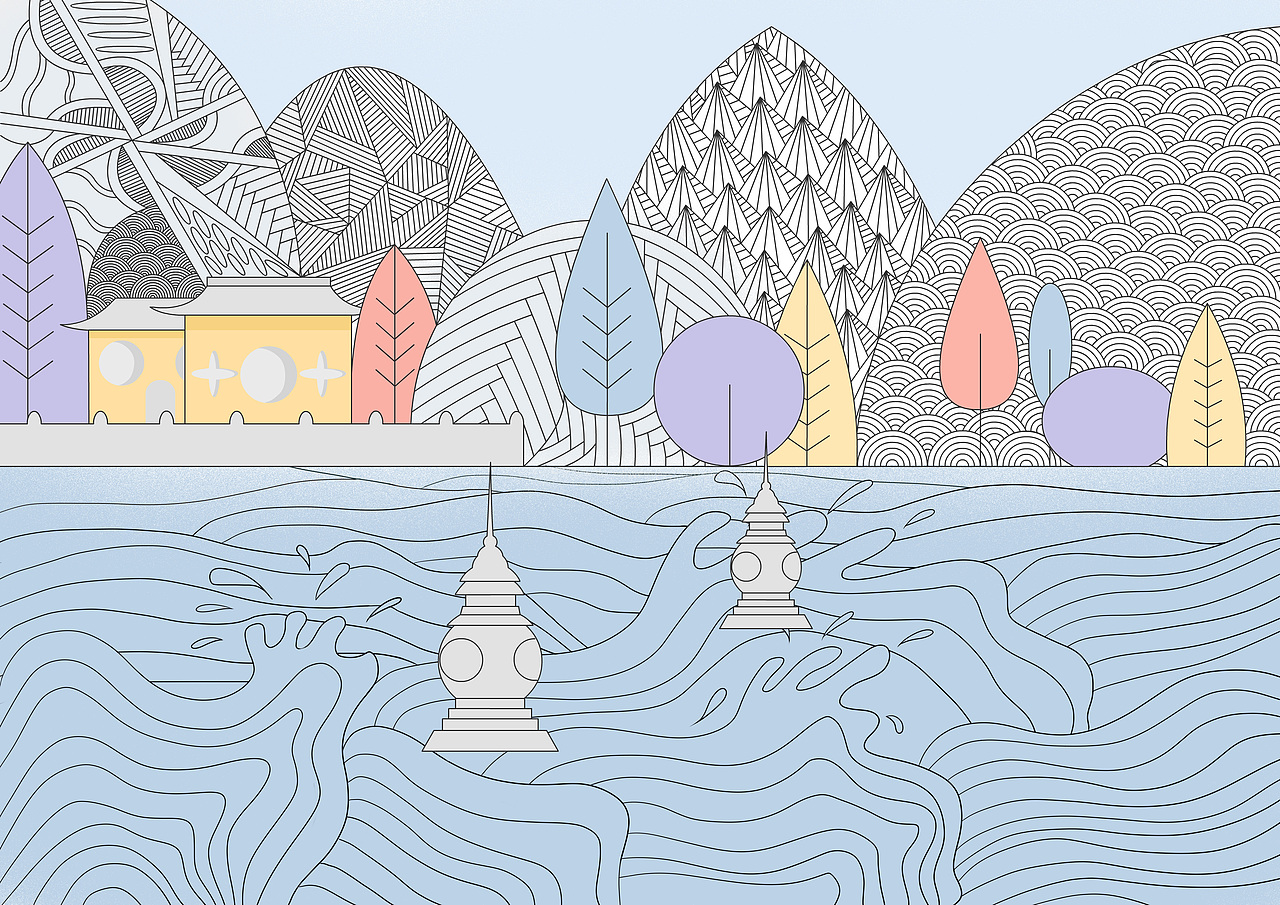 西湖十景插画（图ZMjAwOTgyNzQ0） - 商业插画 - 站酷设计师高尚的包子哦原创素材 - 站酷ZCOOL