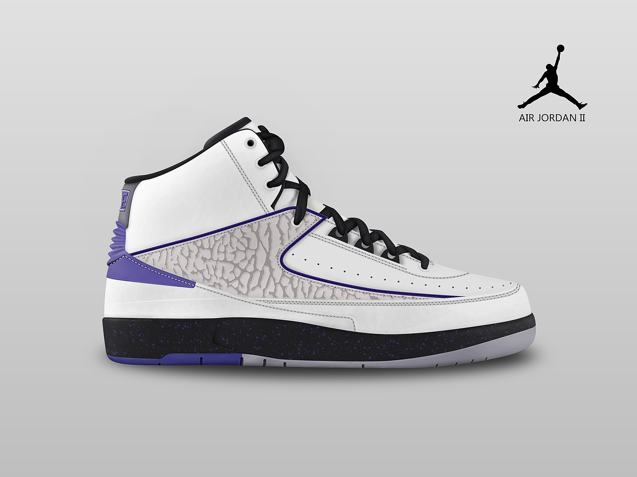 Air Jordan II 白紫爆裂（图ZMjIxNjM4Mjg=） - 创作习作 - 站酷设计师Ericlam_原创素材 - 站酷ZCOOL