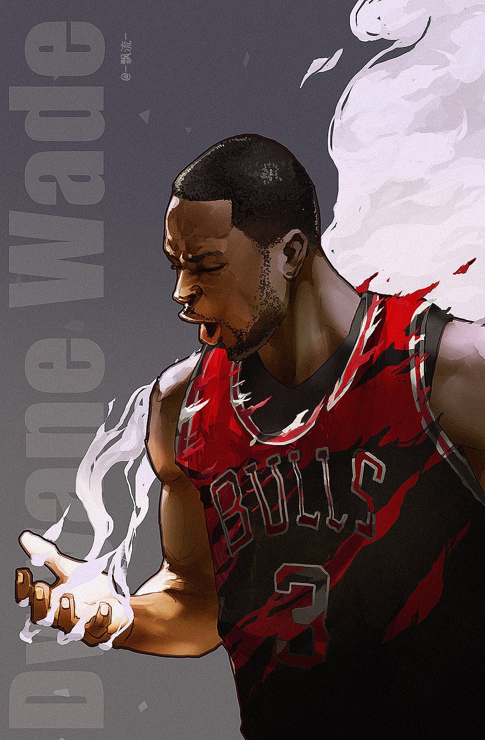 芝加哥公牛-韦德(nba)|插画|艺术插画|涂鸦pl - 原创作品 - 站酷