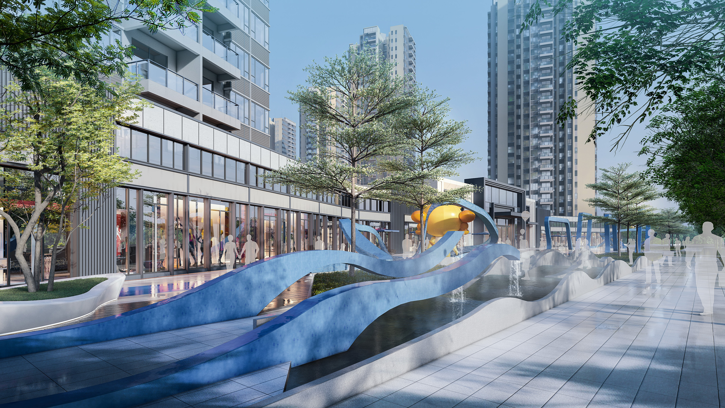 现代商业示范区景观效果