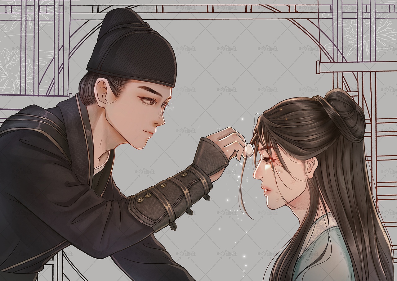 梦华录插画（图ZMzA2NjYxNzA4） - 艺术插画 - 站酷设计师向难难原创素材 - 站酷ZCOOL