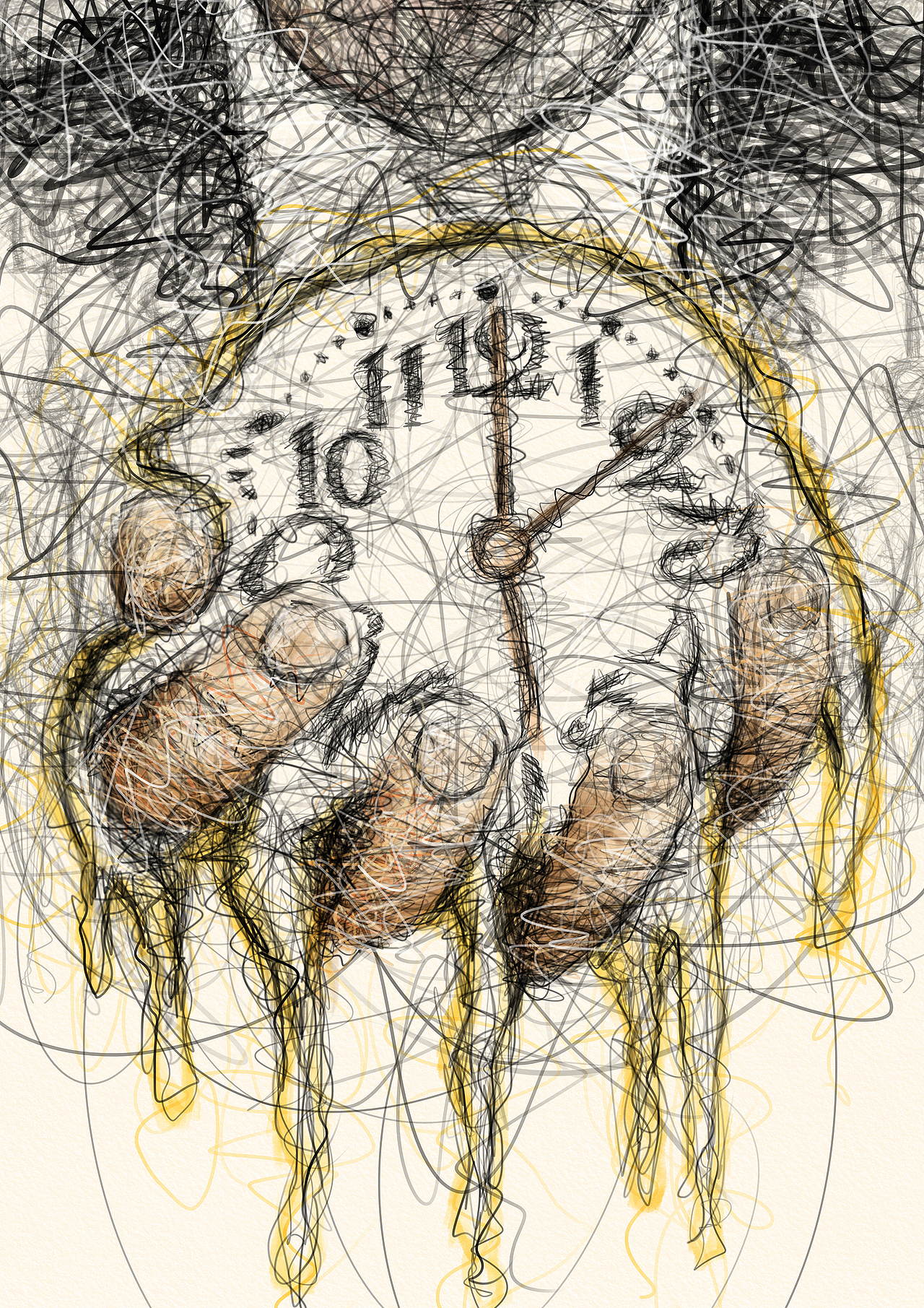 达利「时间焦虑者」 | 飞线涂鸦（图ZMjcxMDIyMjQ0） - 艺术插画 - 站酷设计师丁文尧原创素材 - 站酷ZCOOL