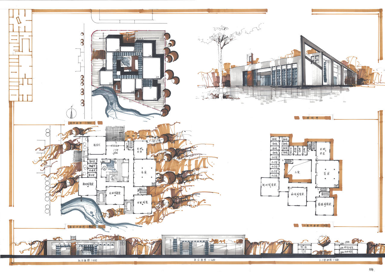 快题表达技巧——色调+排版（图ZNjYwNzc5MDg=） - 建筑设计 - 站酷设计师建学明原创素材 - 站酷ZCOOL