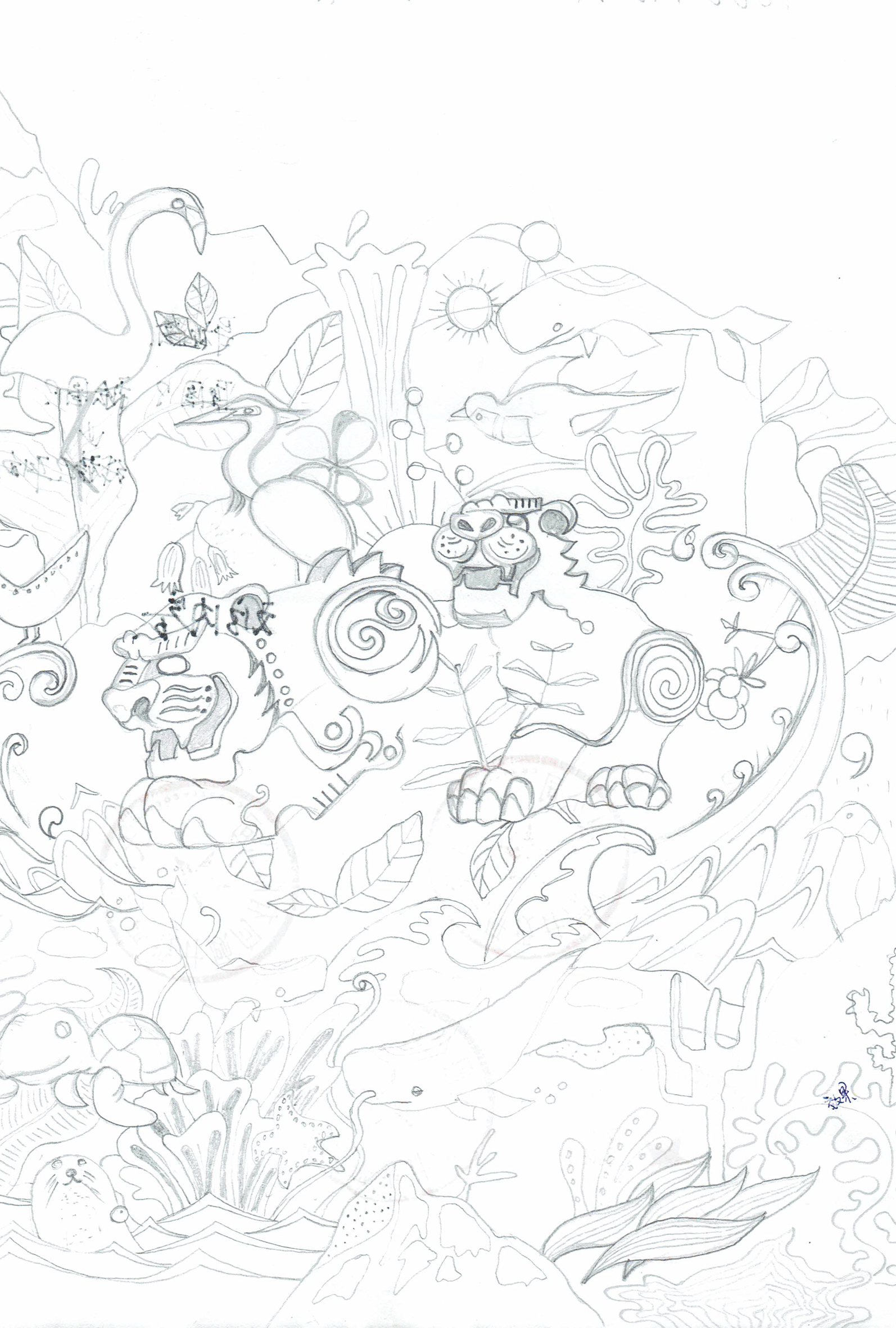 老虎滩海洋公园插画（图ZMTk3Mzc3NTA4） - 商业插画 - 站酷设计师映小小雪原创素材 - 站酷ZCOOL