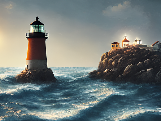 #AI创作实验室#灯塔，航海，渔民，夜晚（个人主页-ZNjMxNzk3ODA=） - AI作品 - 站酷设计师开森怪原创素材 - 站酷ZCOOL