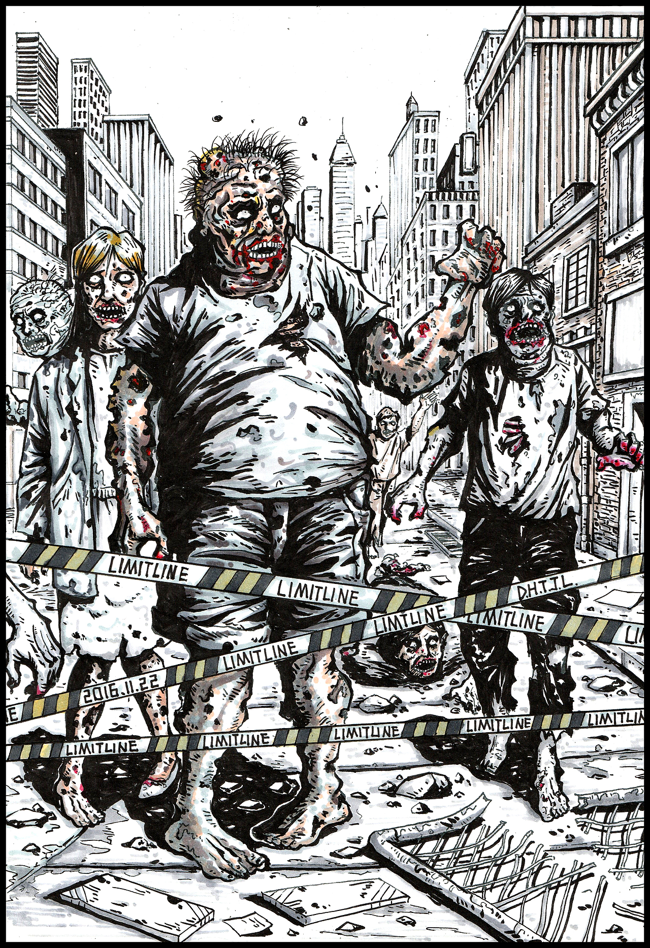 迷上丧尸啊,马克笔上色