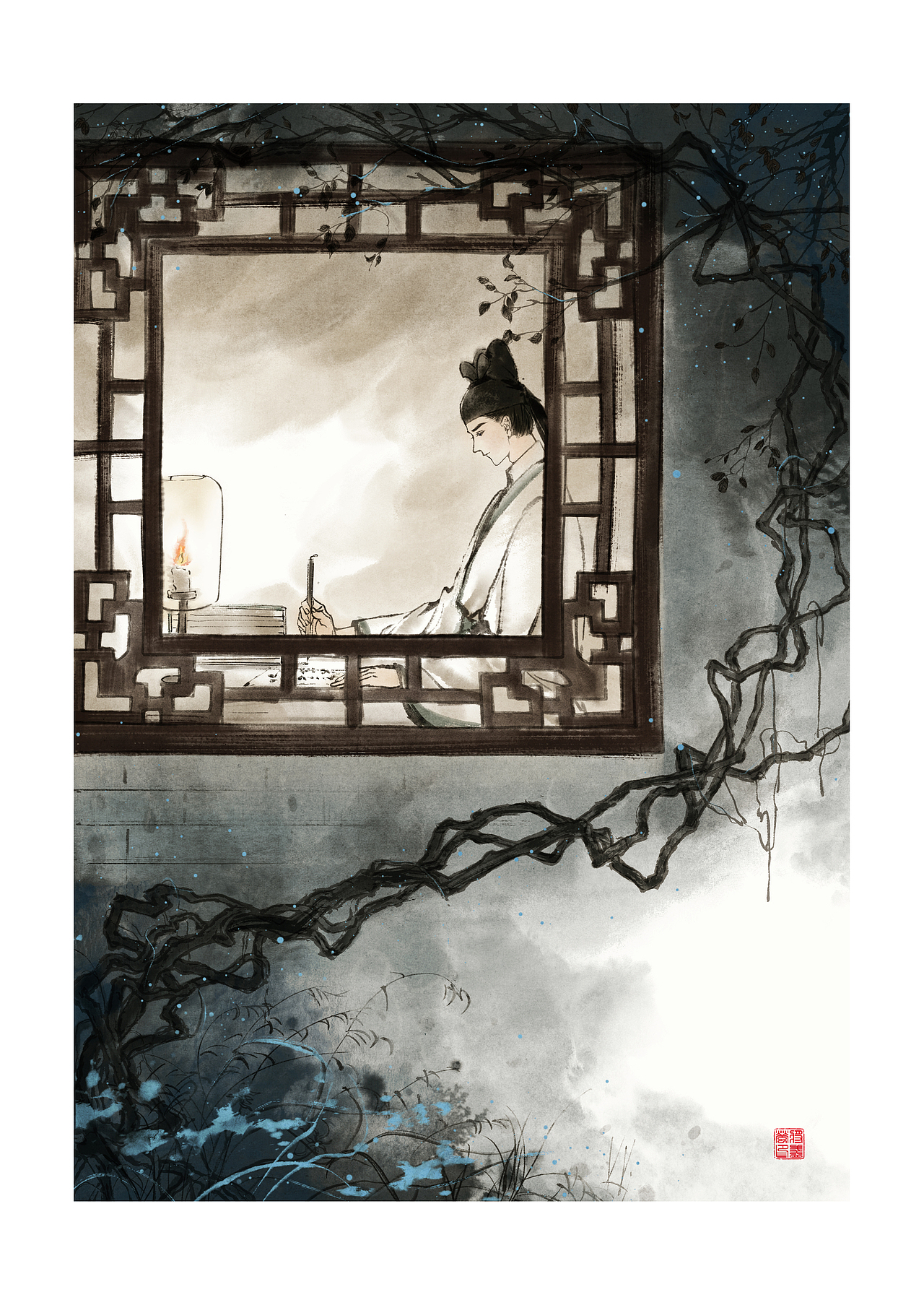 国学经典《夜雨寄北》系列插图