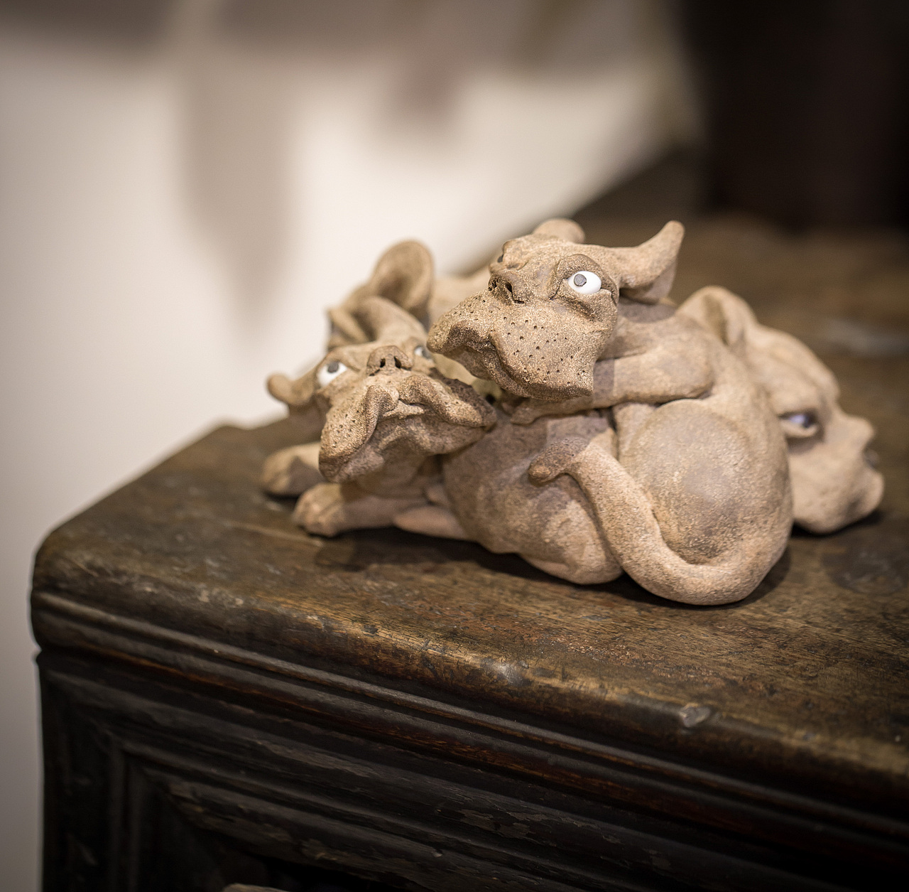 器十二景德镇捏雕十二生肖狗茶宠摆件