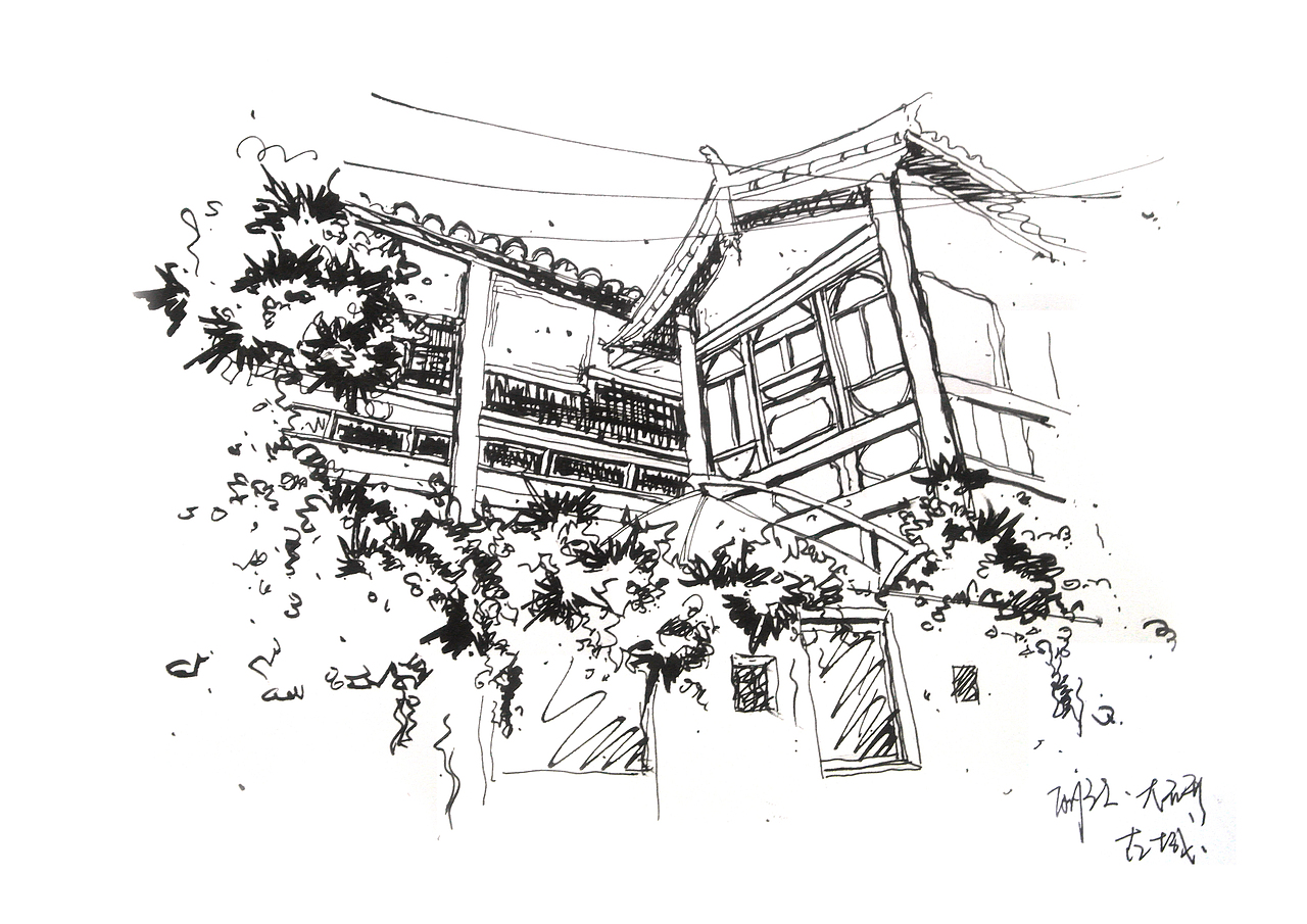 景观手绘:《从噶丹松赞林寺看藏汉民族文化差异》