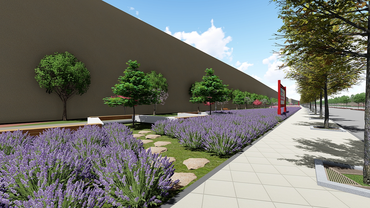 一些道路两侧绿化的效果图（图ZMTg0NjI1Nzc2） - 景观设计 - 站酷设计师蒋荣荣原创素材 - 站酷ZCOOL