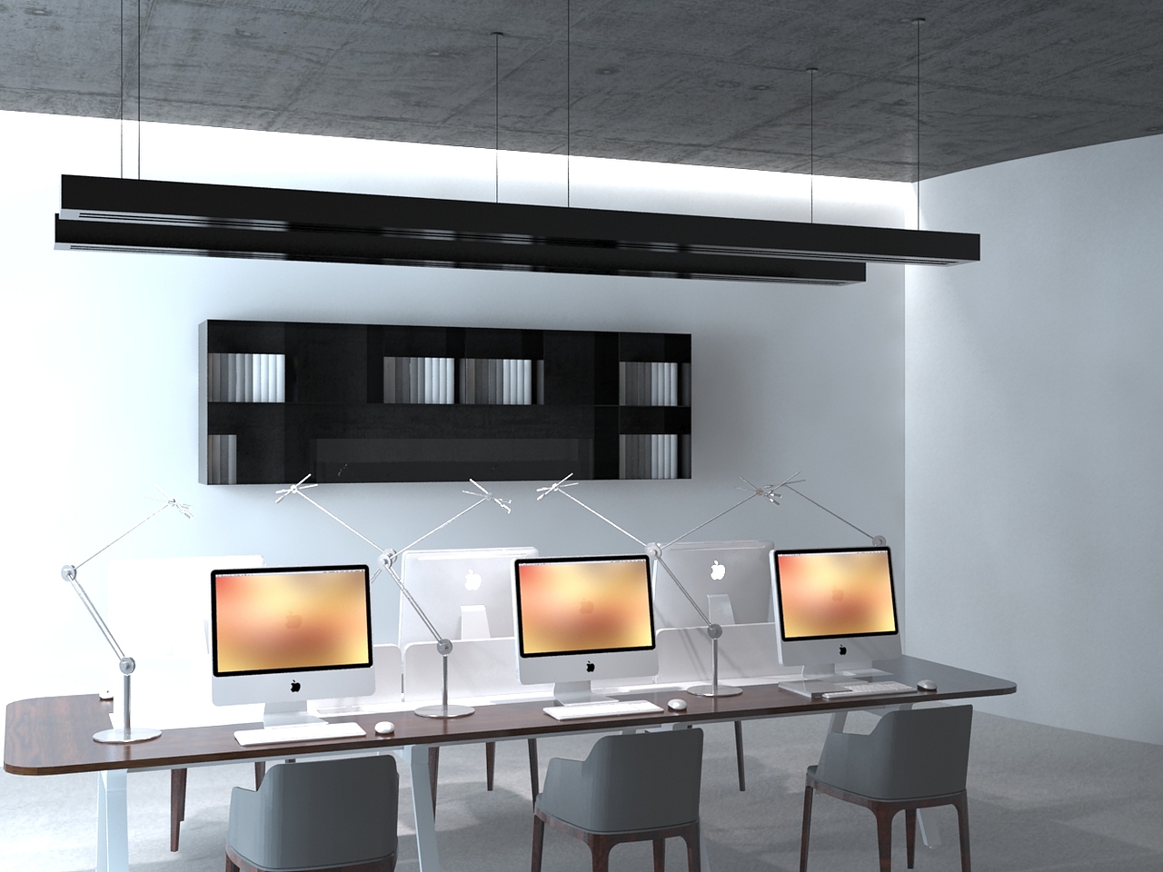 办公区，则选用了工业风格加上一点简约的风格