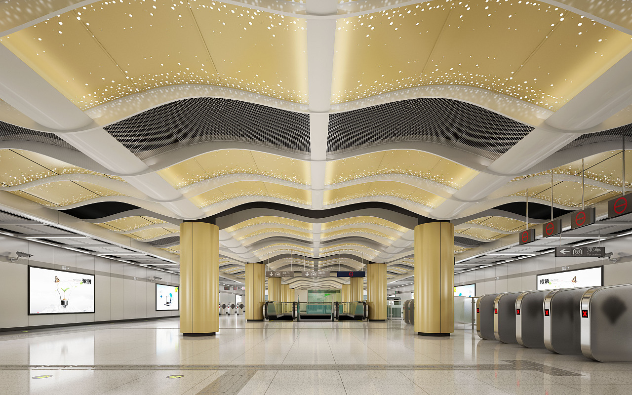 地铁站|三维|建筑/空间|豆浆呐 - 原创作品 - 站酷 (zcool)