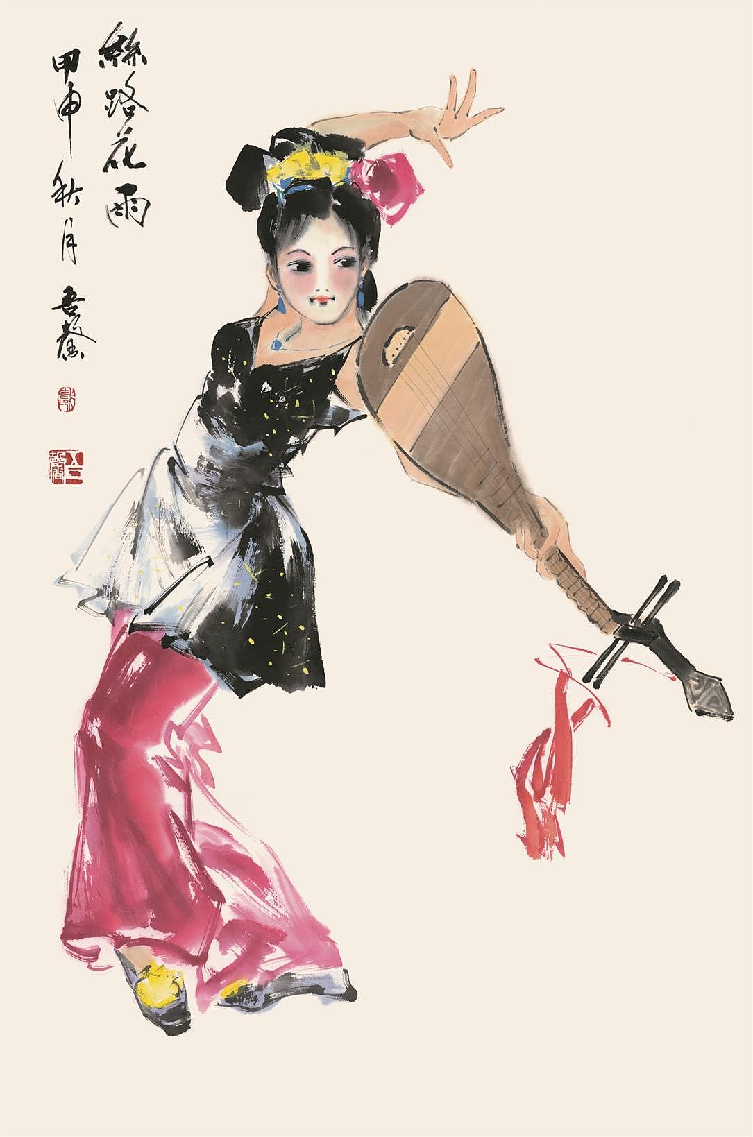 国画-舞蹈人物选_国画戴吾馨-站酷zcool