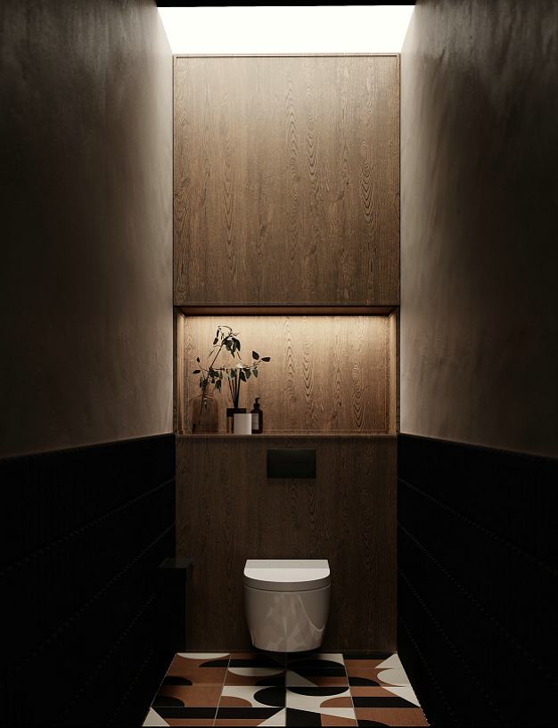 77㎡ 复古风理发店设计