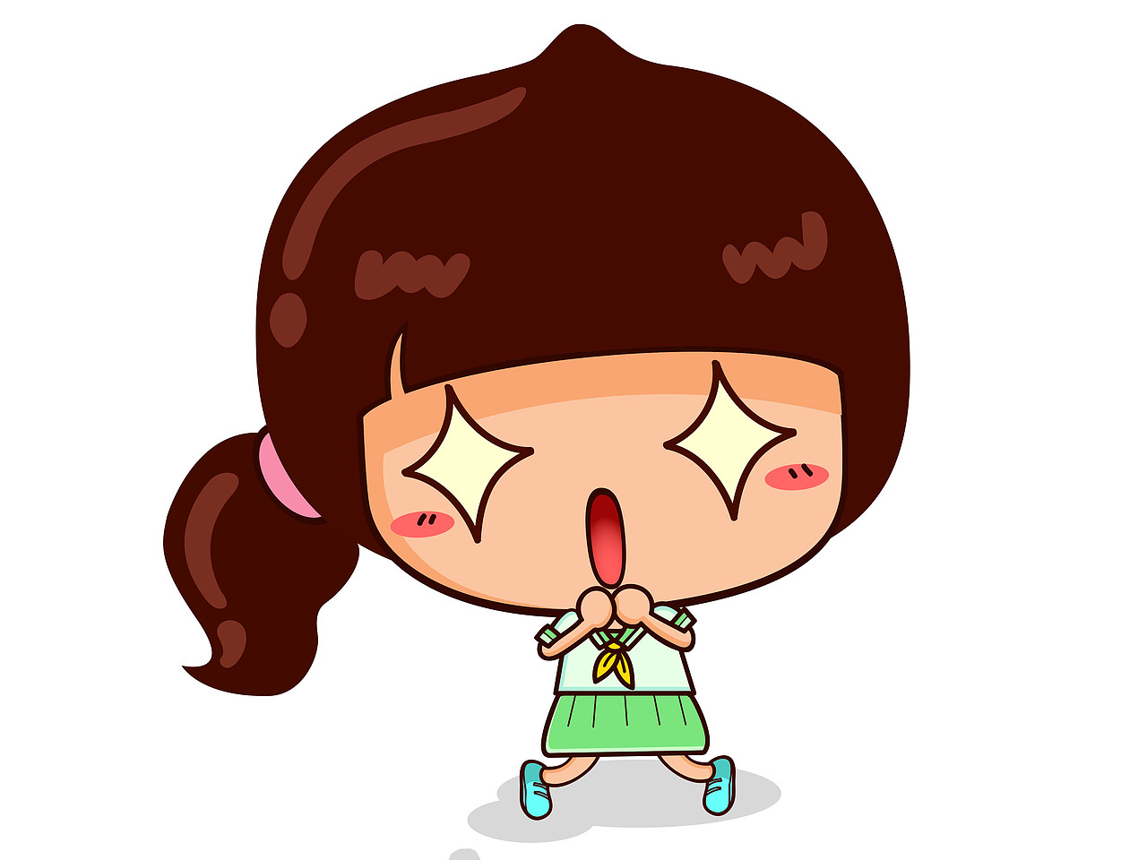 桃小妹坚果零食卡通形象