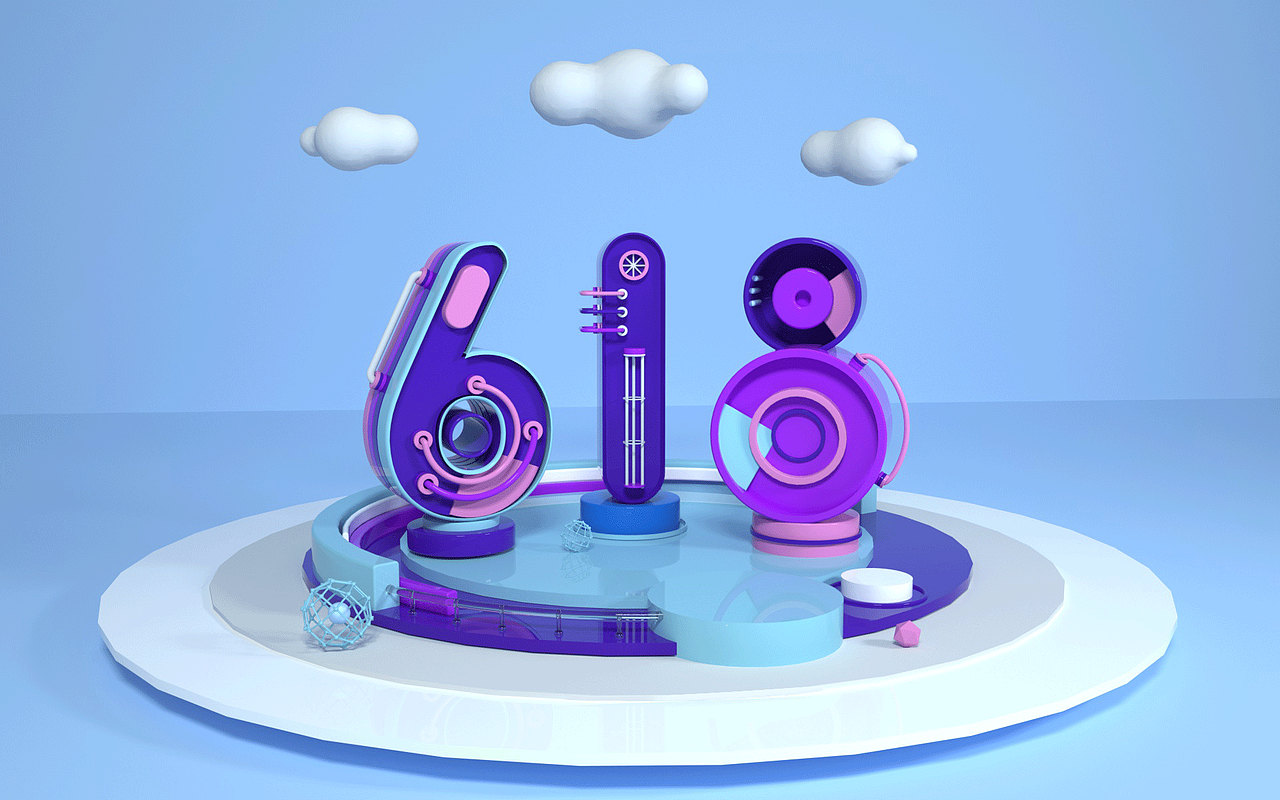 【c4d】618海报（图ZMTk3ODQ5MTQ0） - 场景 - 站酷设计师咸鱼今天不闲原创素材 - 站酷ZCOOL