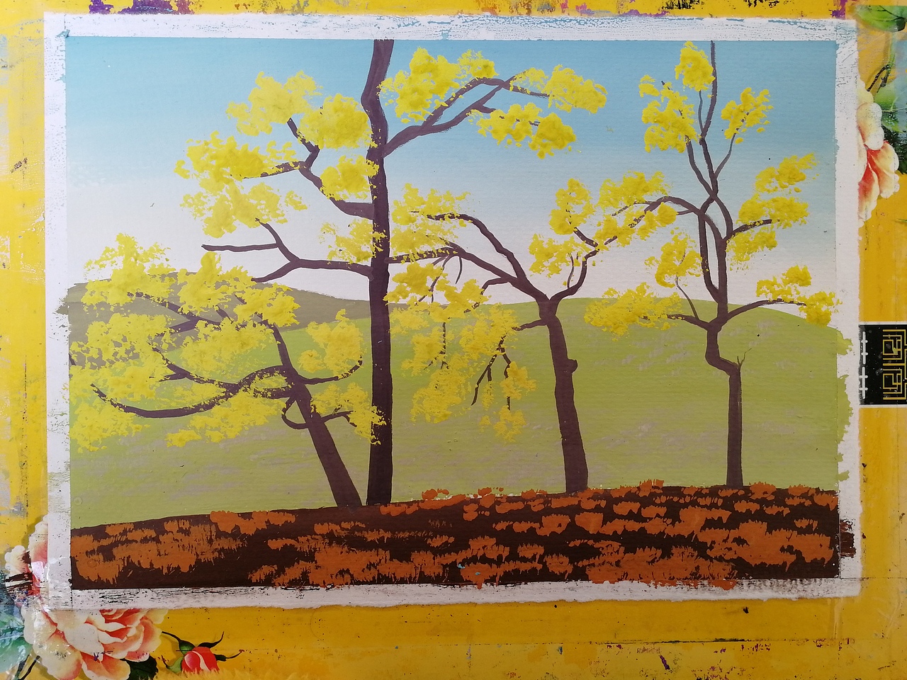 水粉风景画写生步骤