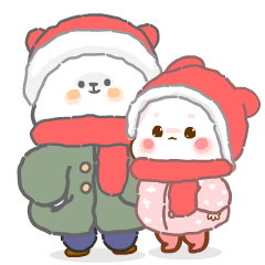 懒熊熊与兔蛮蛮冬天主题表情包