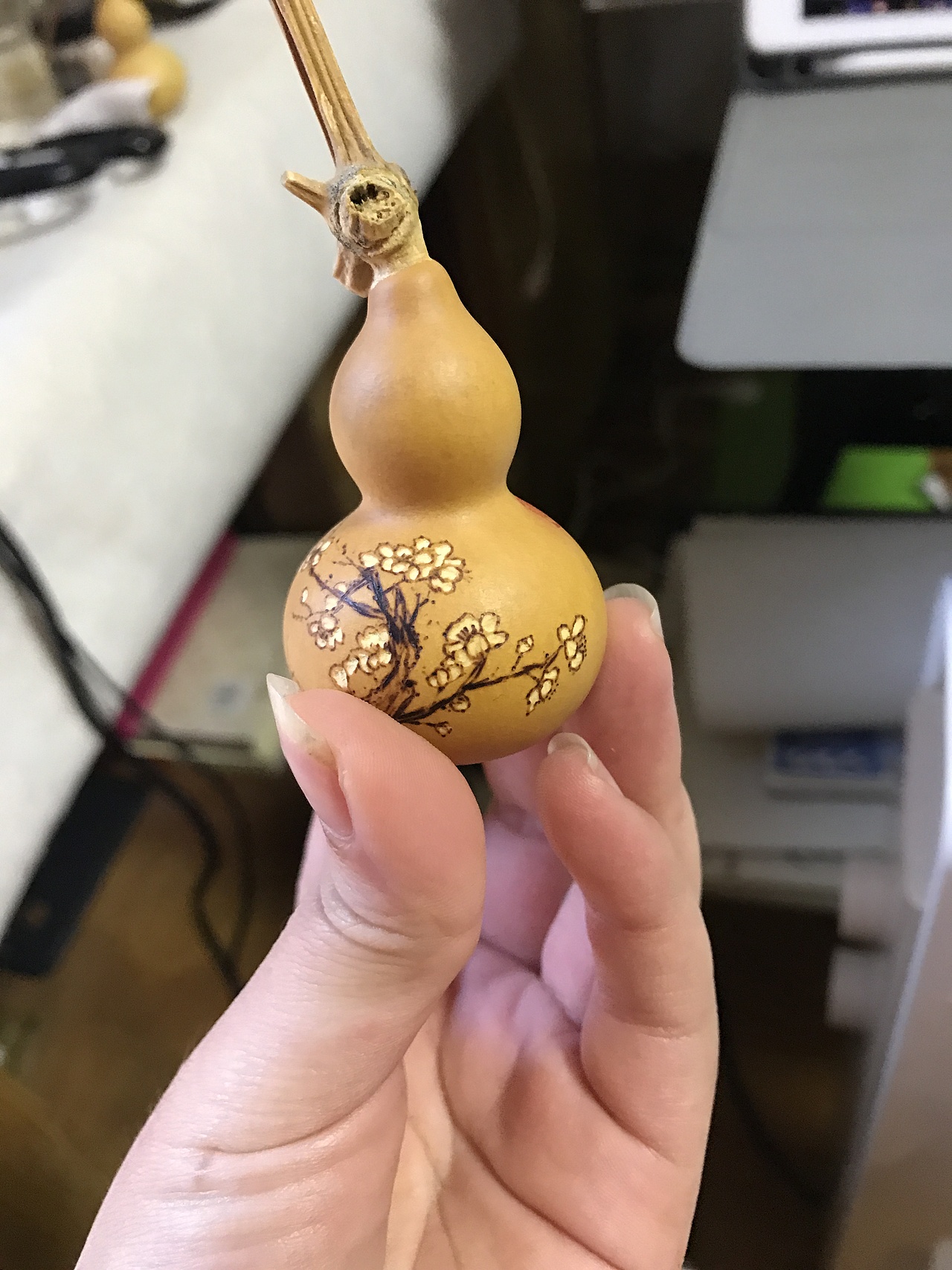 烙画雕刻葫芦--梅花