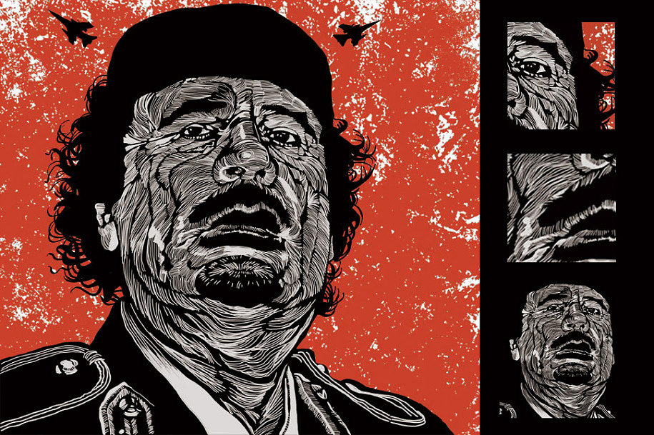 宅女的临摹耐力练习 奥马尔·穆阿迈尔·卡扎菲（图ZMzY3MDg0MA==） - 创作习作 - 站酷设计师朗仙貝原创素材 - 站酷ZCOOL