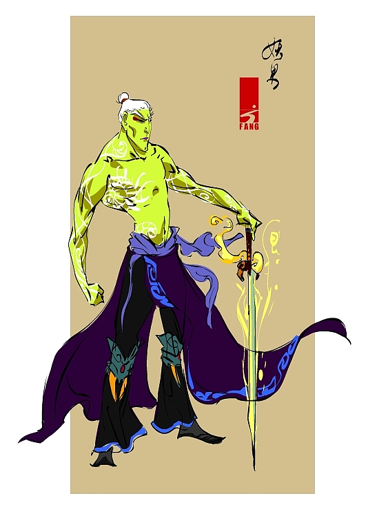 一套国画风格的矢量人设（图ZMTYzMzM2OA==） - 新锐潮流插画 - 站酷设计师黑洞原创素材 - 站酷ZCOOL