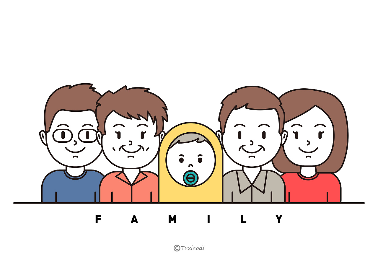 卡通一家人矢量设计图__生活人物_人物图库_设计图库_昵图网nipic.com