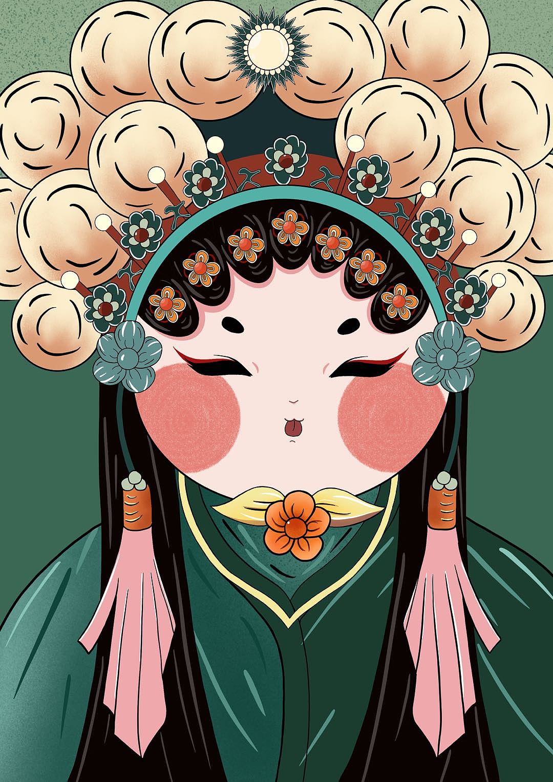 国风插画 京剧脸谱