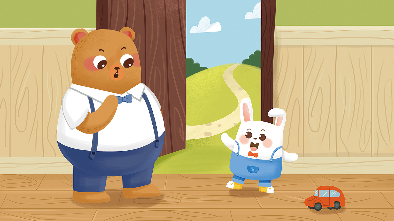 绘本《当代曹冲托比兔》(已商用)|插画|儿童插画|奔跑的马丁_原创作品