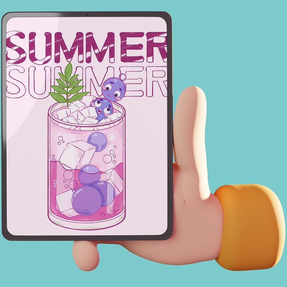 夏日饮品2023系列~咖啡双拼橙汁西瓜葡萄汁