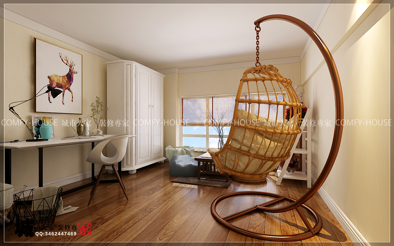 凤凰soho 40平loft现代简约风格效果图