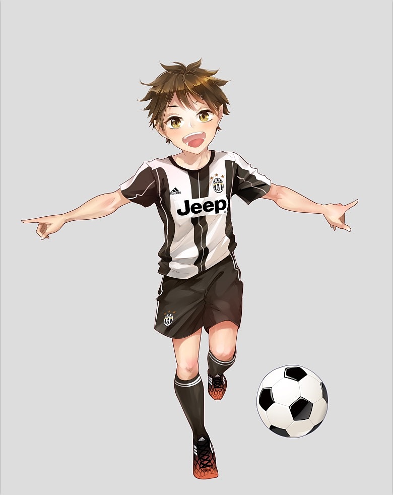 动漫 插画 足球