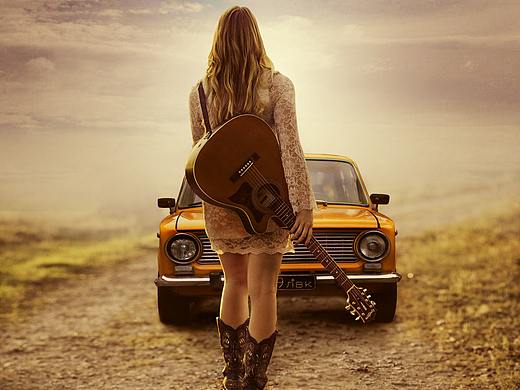 GUITAR GIRL 海报合成（个人主页-ZNDY3NTA5ODA=） - 海报 - 站酷设计师修图DE嘉伟原创素材 - 站酷ZCOOL