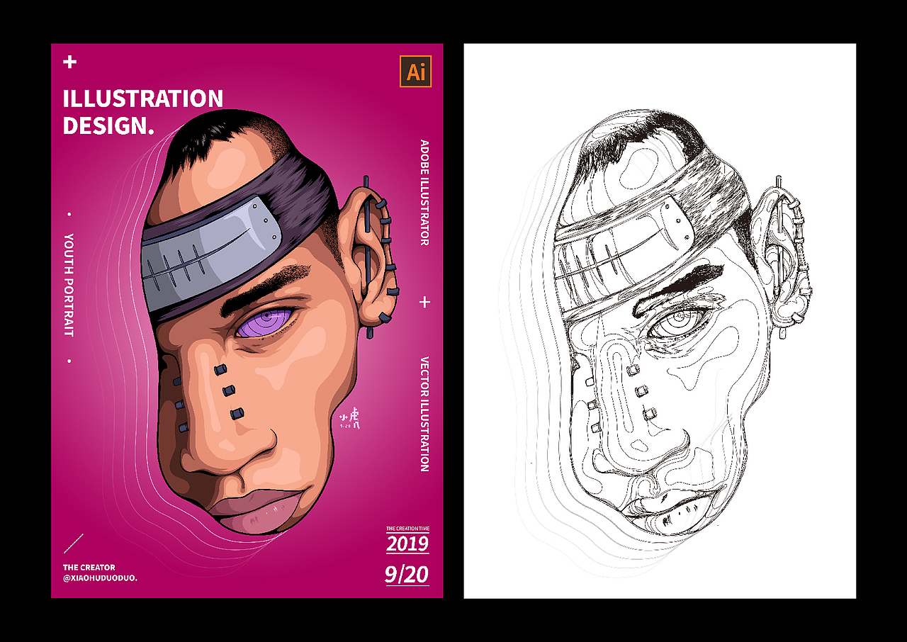 矢 量 / 练 习（图ZMjQ2NTYxODg4） - 艺术插画 - 站酷设计师小虎多多原创素材 - 站酷ZCOOL