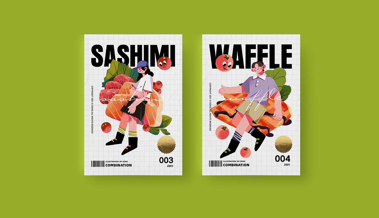 美食少女插画（图ZMjQxNjkxOTEy） - 创作习作 - 站酷设计师东咚冬原创素材 - 站酷ZCOOL