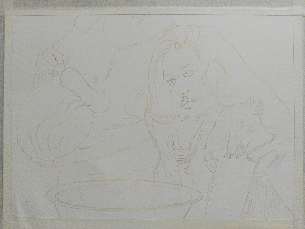 写实彩铅作品《融》