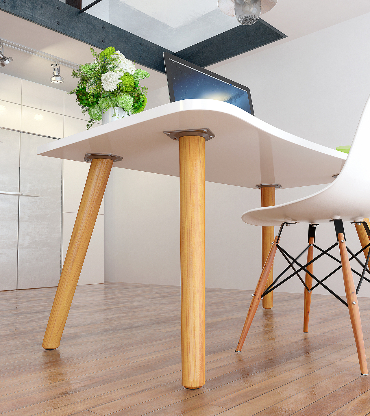 电脑桌3d 建模渲染