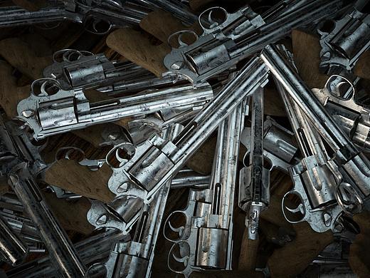 C4D，左轮枪械渲染，柯尔特M500