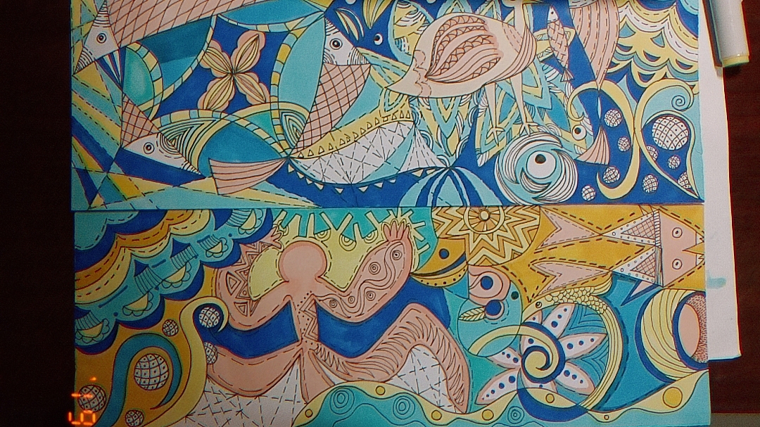 黑白彩色装饰画