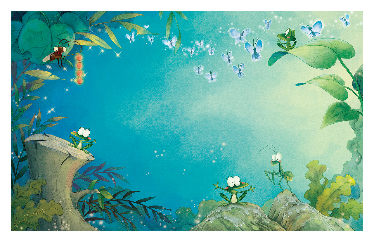 小青蛙的音乐会（图ZNTI3NTk3MjQ=） - 儿童插画 - 站酷设计师水果园子LY原创素材 - 站酷ZCOOL