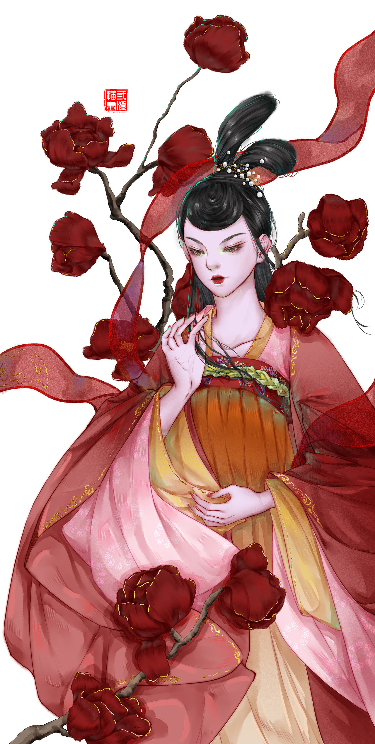 十二花神 牡丹|插画|创作习作|三溪_原创作品-站酷(zcool)