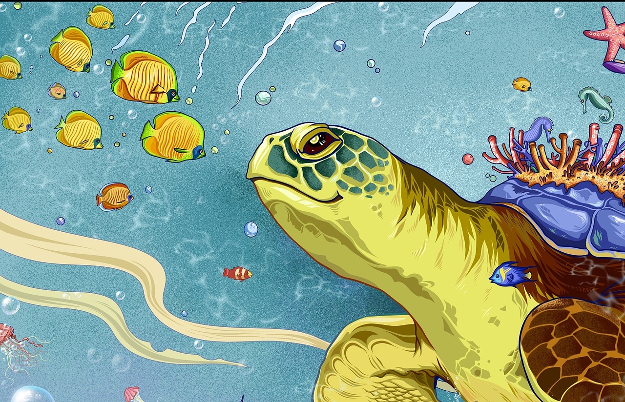 《蔚蓝色之梦》商业插画设计