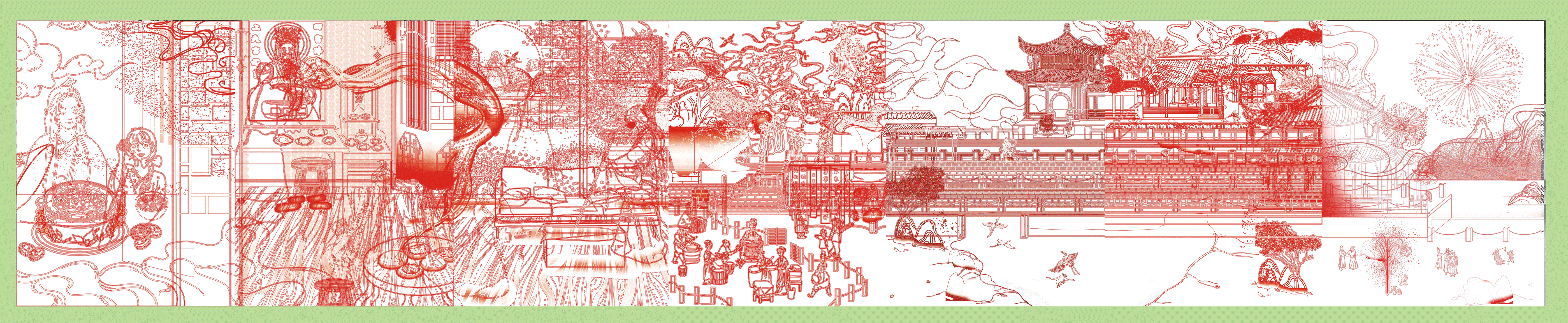 年俗-国风长卷（图ZMjQ0NjQyNzg0） - 商业插画 - 站酷设计师Holiday527原创素材 - 站酷ZCOOL