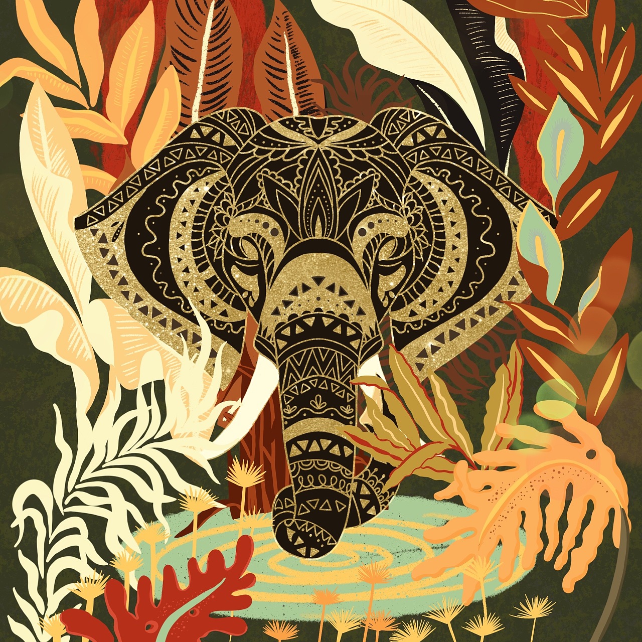 西双版纳插画设计