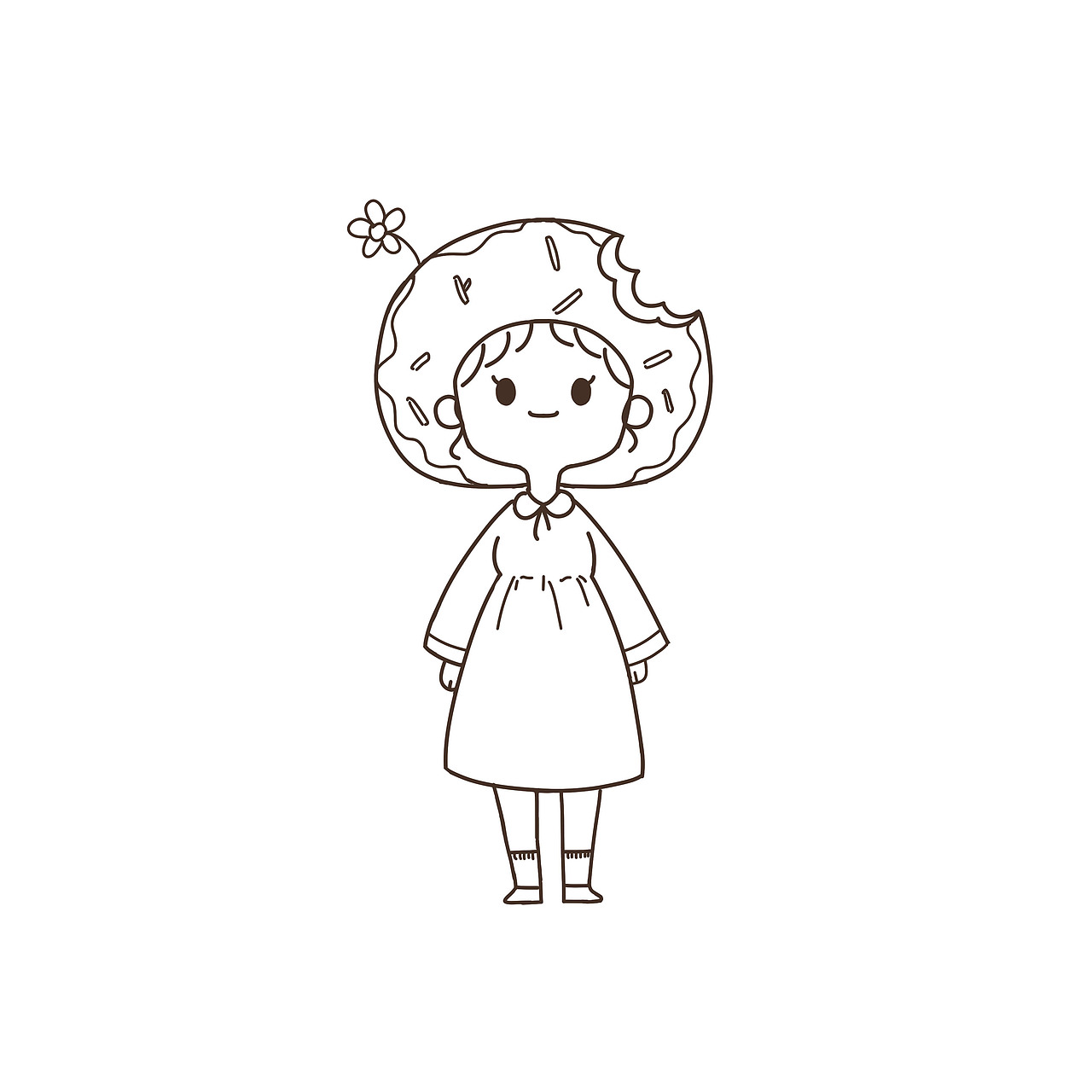 简笔画甜点小人