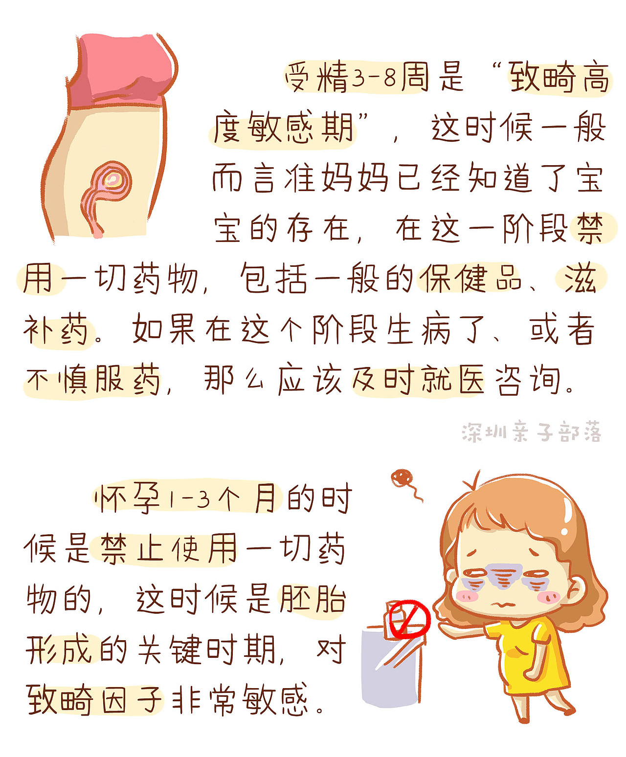 原创亲子育儿科普漫画《孕妇有病不吃药,影响可能更严重》