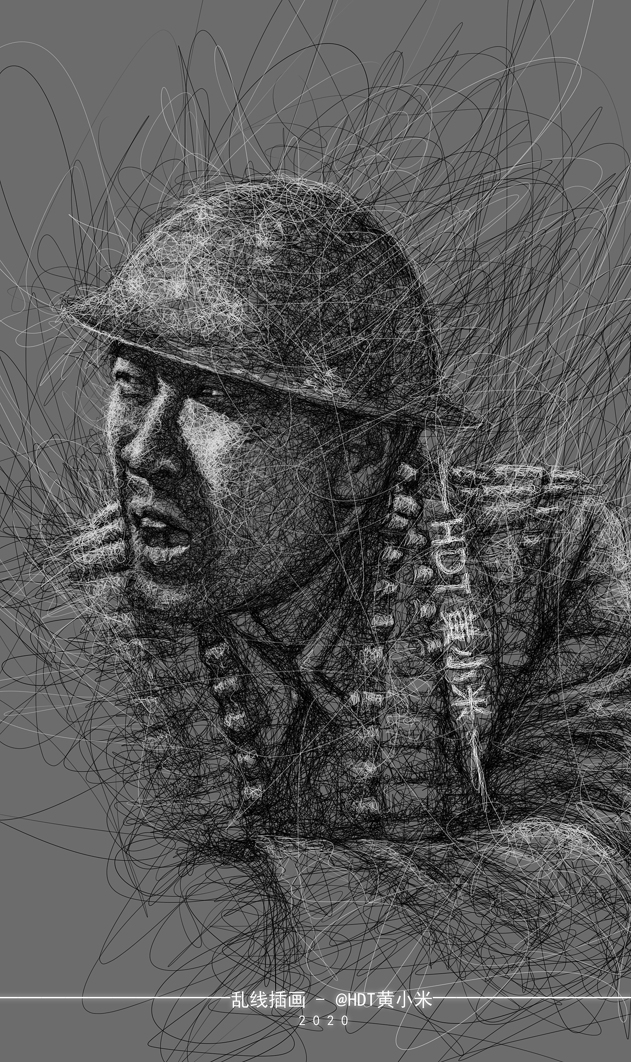 《八佰》电影乱线人物插画